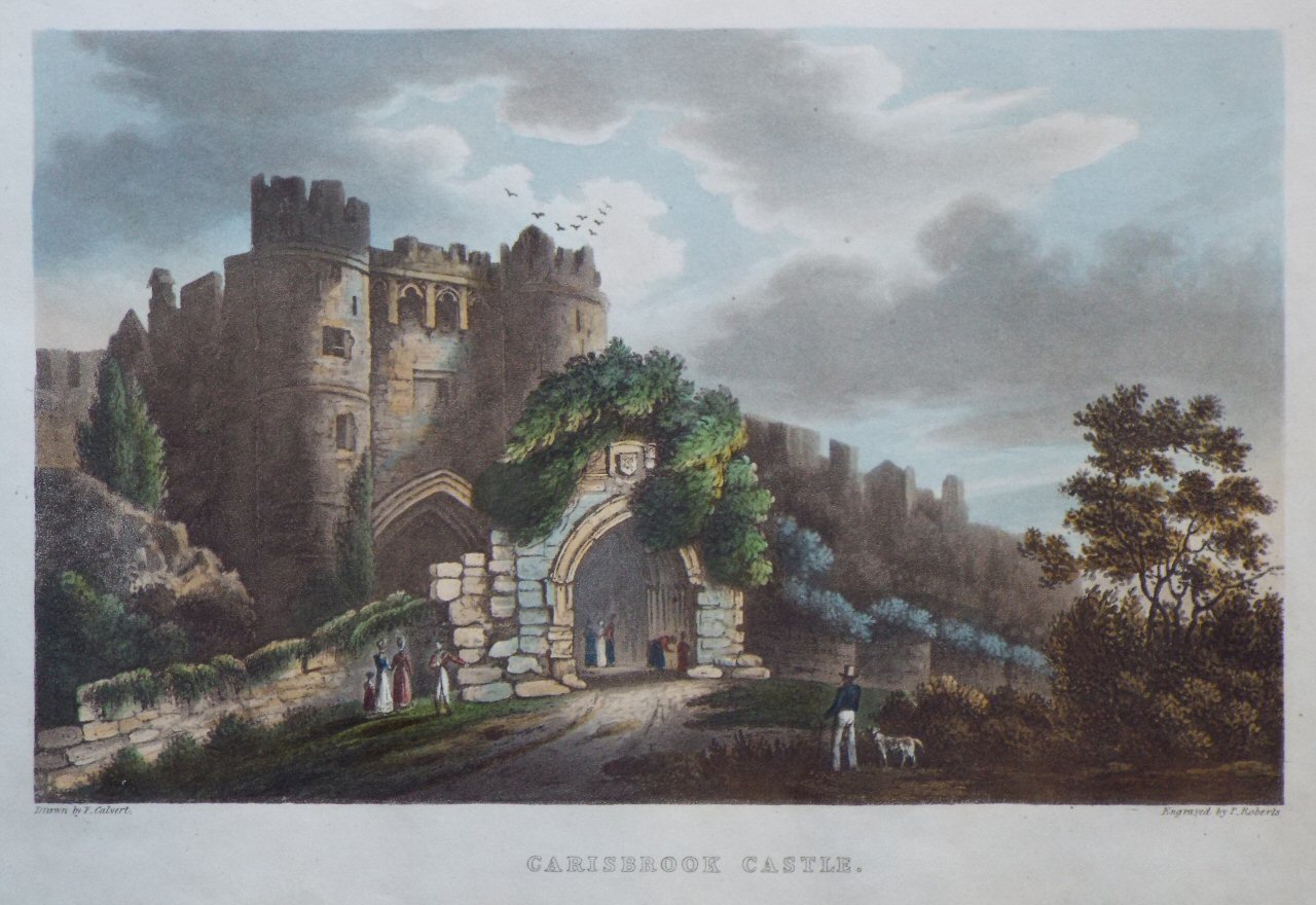 Aquatint - Carisbrook Castle - Roberts
